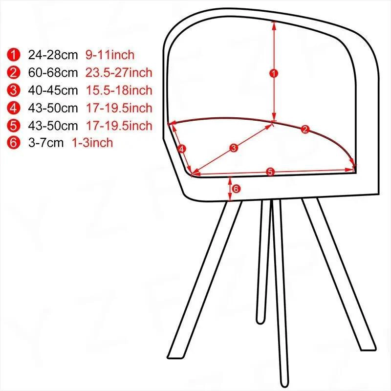 FUNDA ELASTICA TRIANGULAR PARA SILLA DE ESTUDIO Y COMEDOR - 6