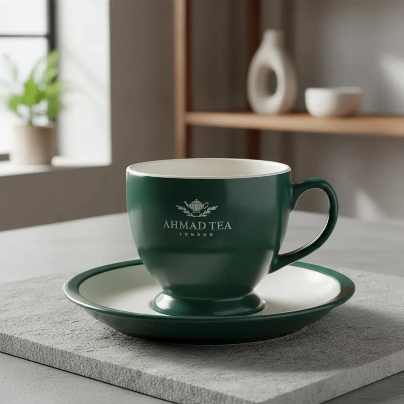 TAZA Y PLATILLO DE TE  CON CAPACIDAD DE 370 ML - 4