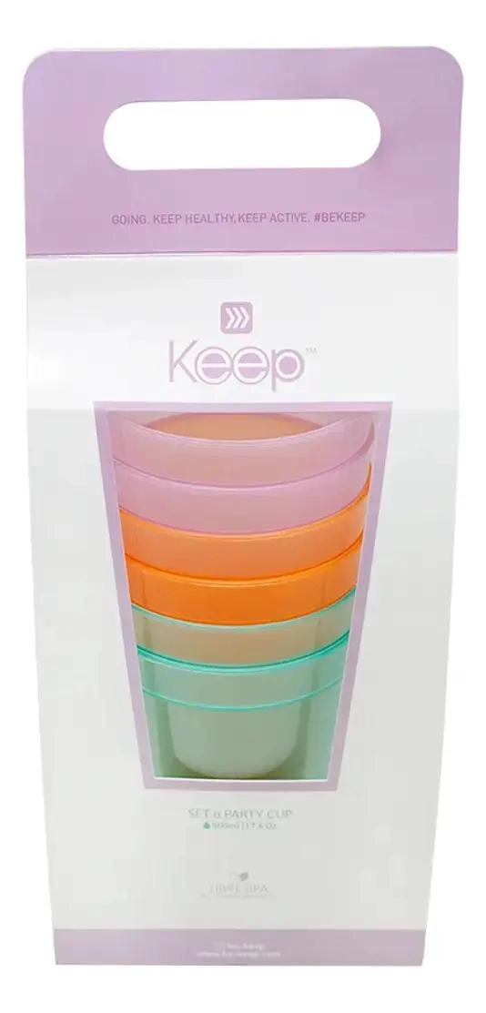 SET DE 6 VASOS PLASTICOS COLORES 500 ML PARA BEBIDAS - 1