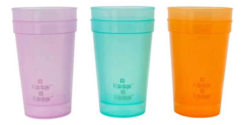 SET DE 6 VASOS PLASTICOS COLORES 500 ML PARA BEBIDAS - 2