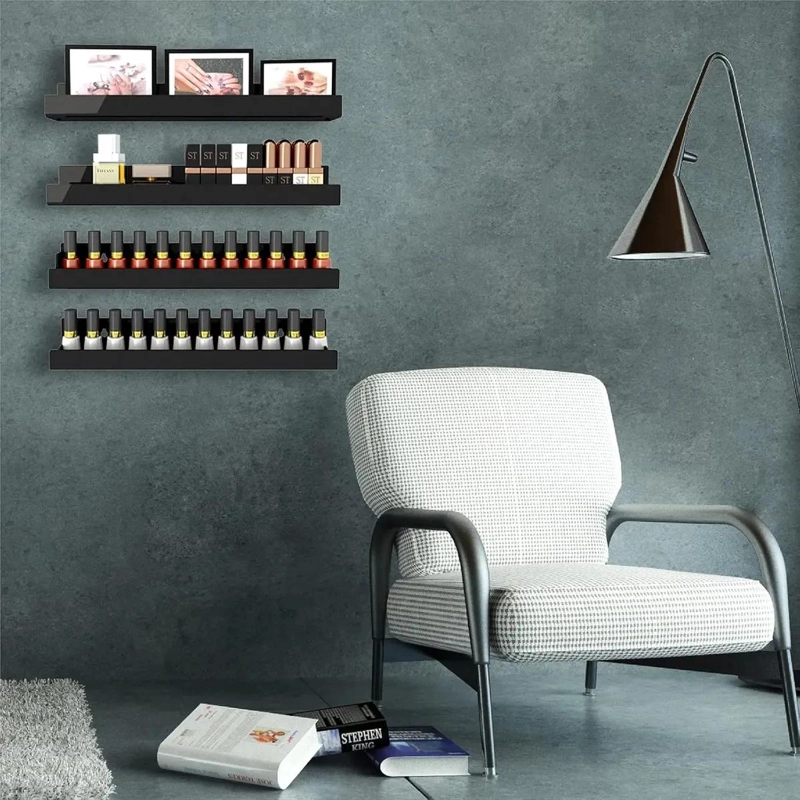 ESTANTE DE PARED ACRILICO NEGRO Y BLANCO PARA ORGANIZAR - 7
