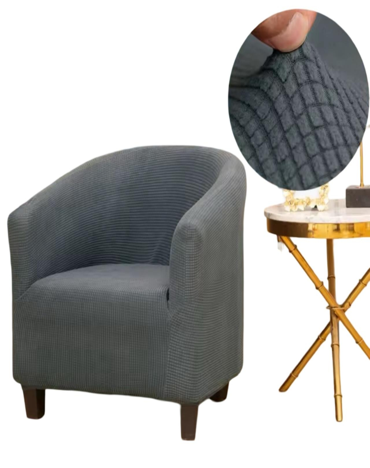 SET DE 2 FUNDA POLTRONA SOFA TEXTURIZADA AJUSTABLE 8N6 - 2