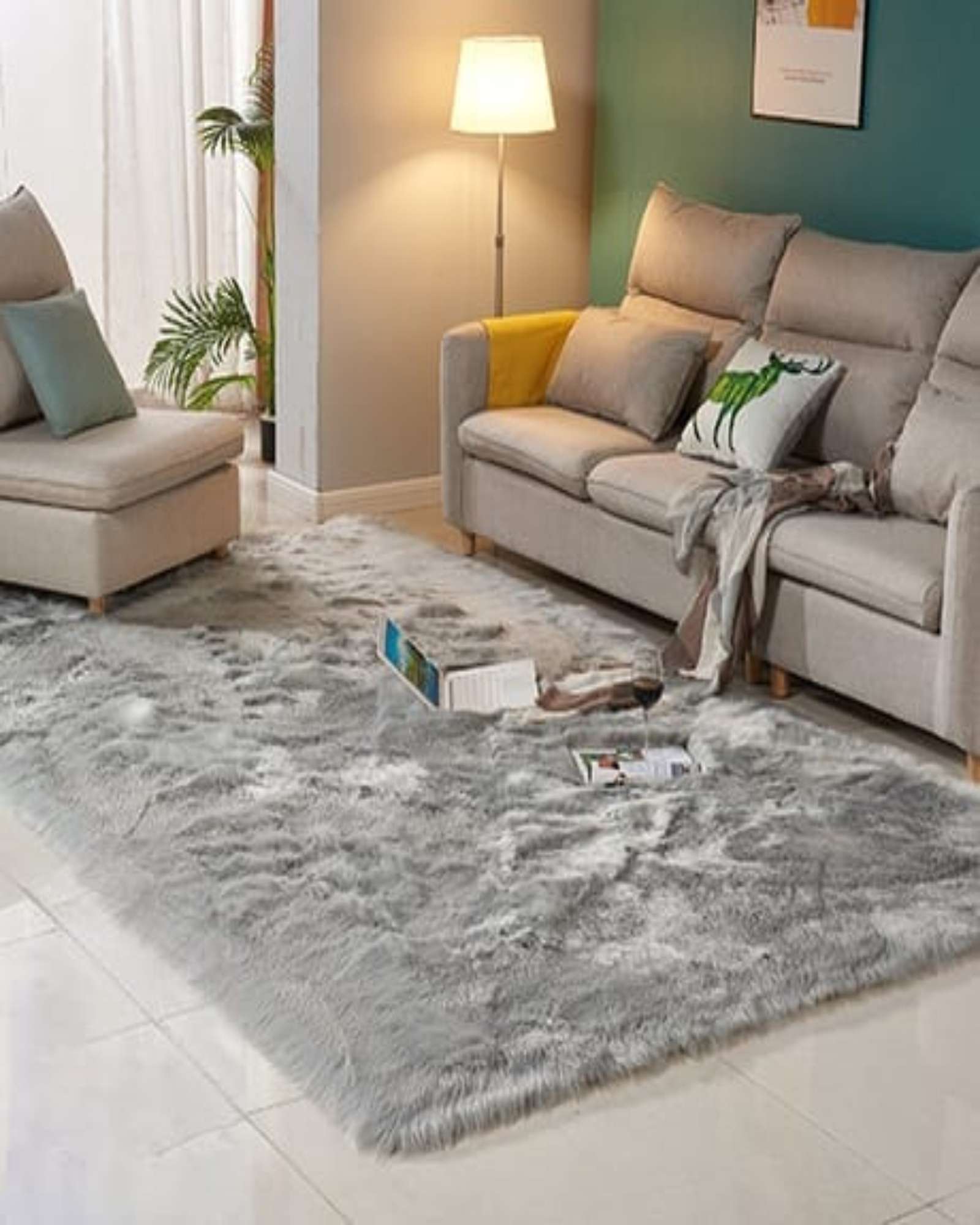 ALFOMBRA PELUDA 150X200 GRIS - 1