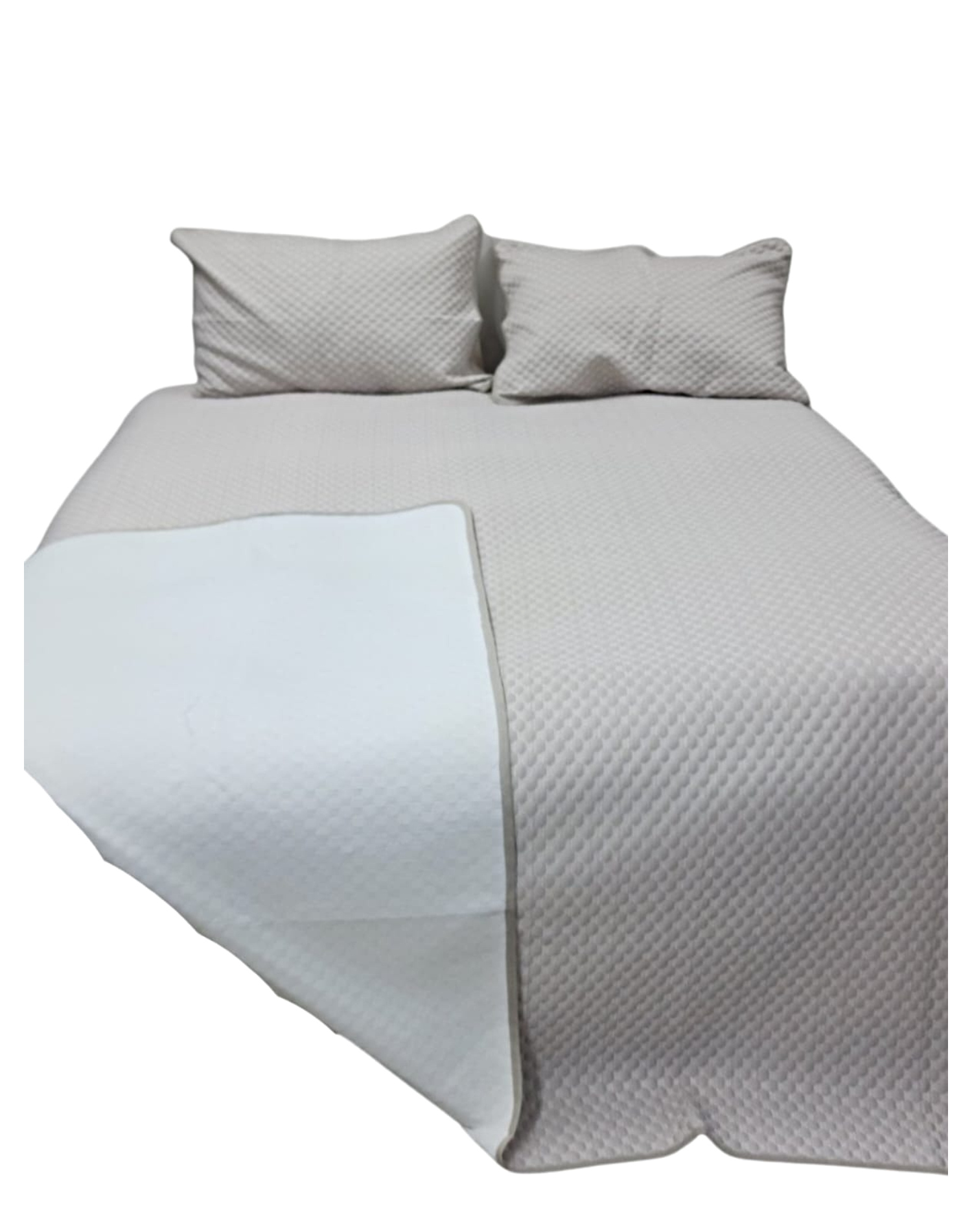 CUBRECAMA DE VERANO DE ALGONDON 2 PLAZAS BEIGE - 2