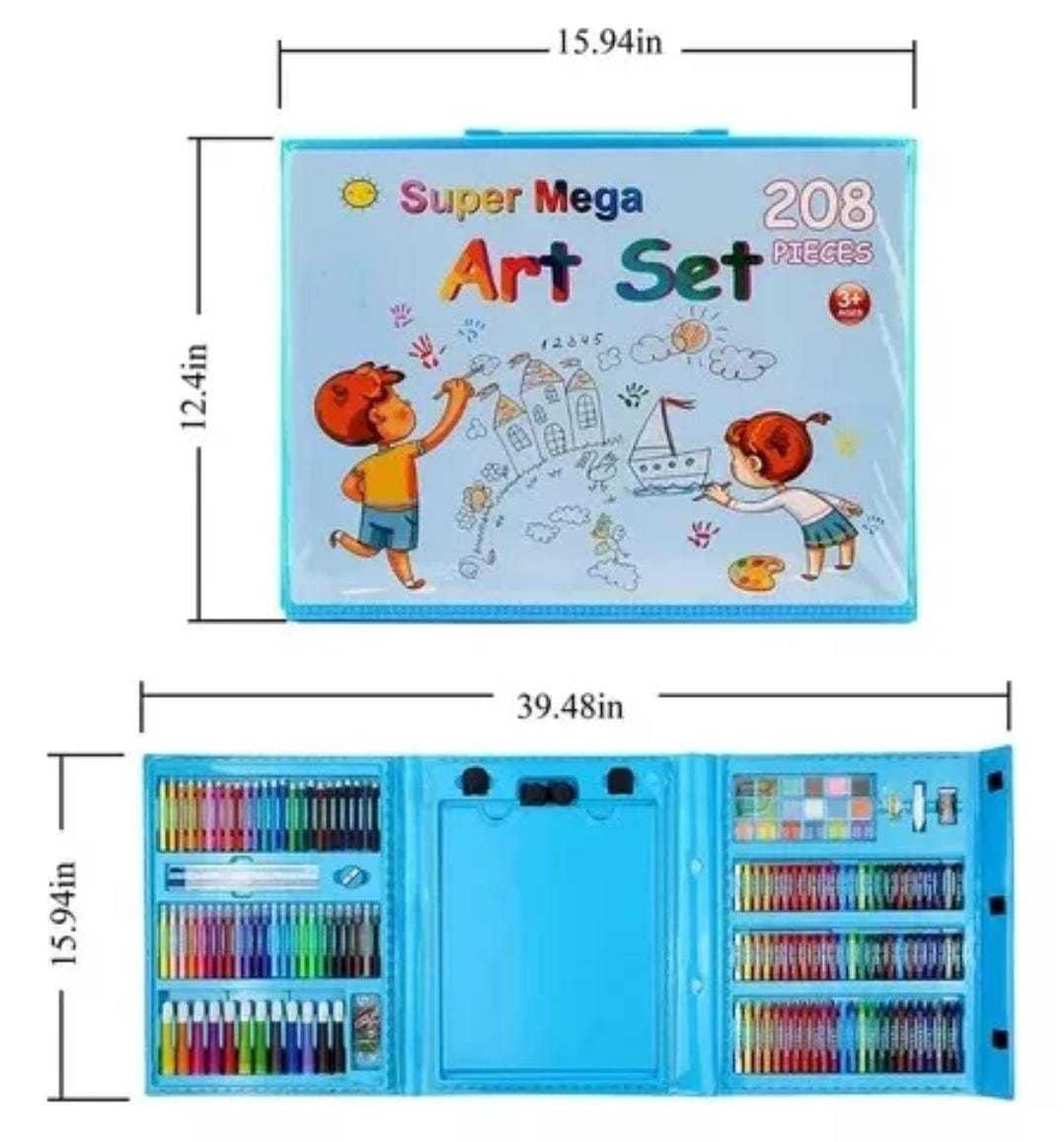 SET CREATIVO MALETA DIBUJO ARTE KIT NIÑOS 208 PCS PORTÁTIL - 3