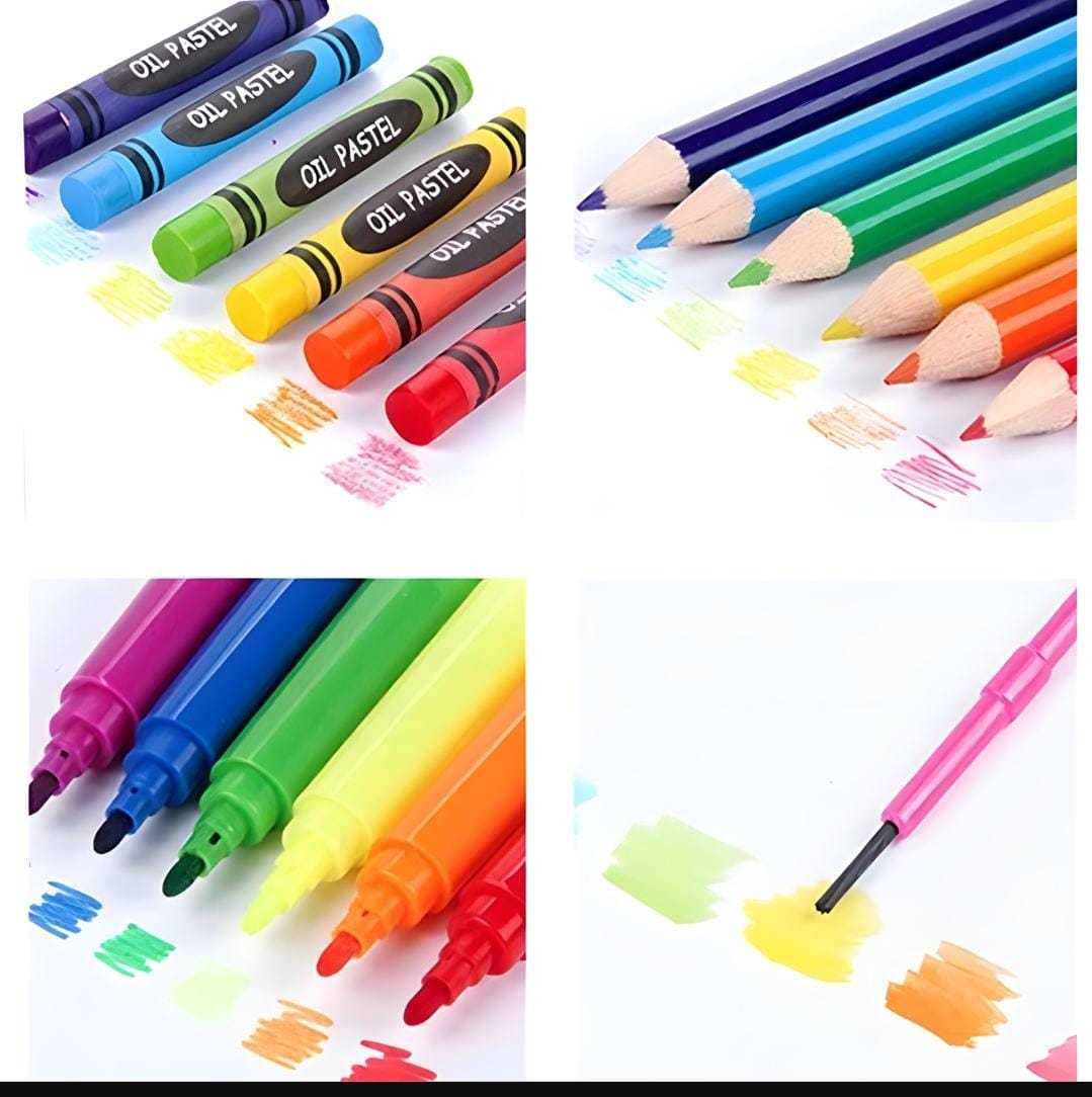 SET CREATIVO MALETA DIBUJO ARTE KIT NIÑOS 208 PCS PORTÁTIL - 5