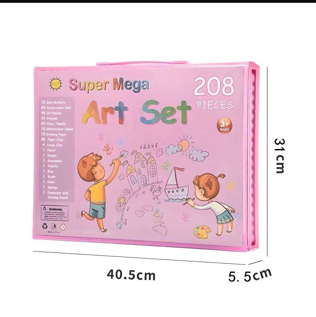 SET CREATIVO MALETA DIBUJO ARTE KIT NIÑOS 208 PCS PORTÁTIL - 3