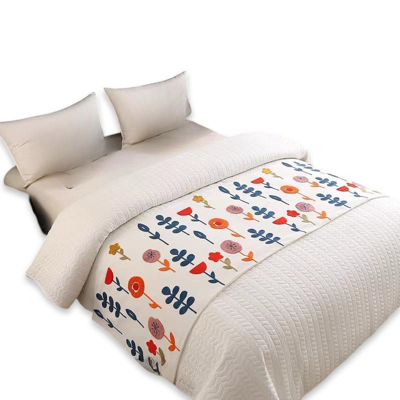 PIECERA DE CAMA BORDADA DECORATIVA 60X200 CM - 2