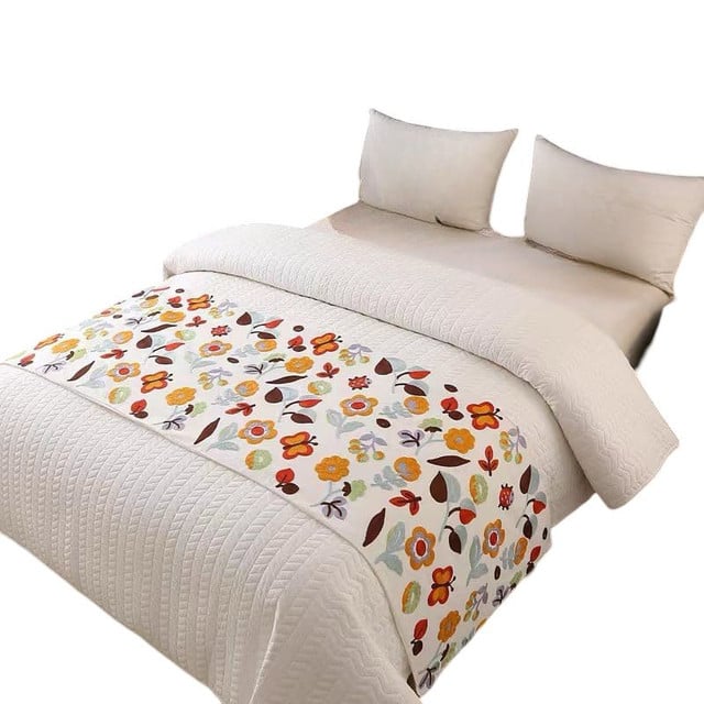PIECERA DE CAMA BORDADA DECORATIVA 60X200 CM - 2