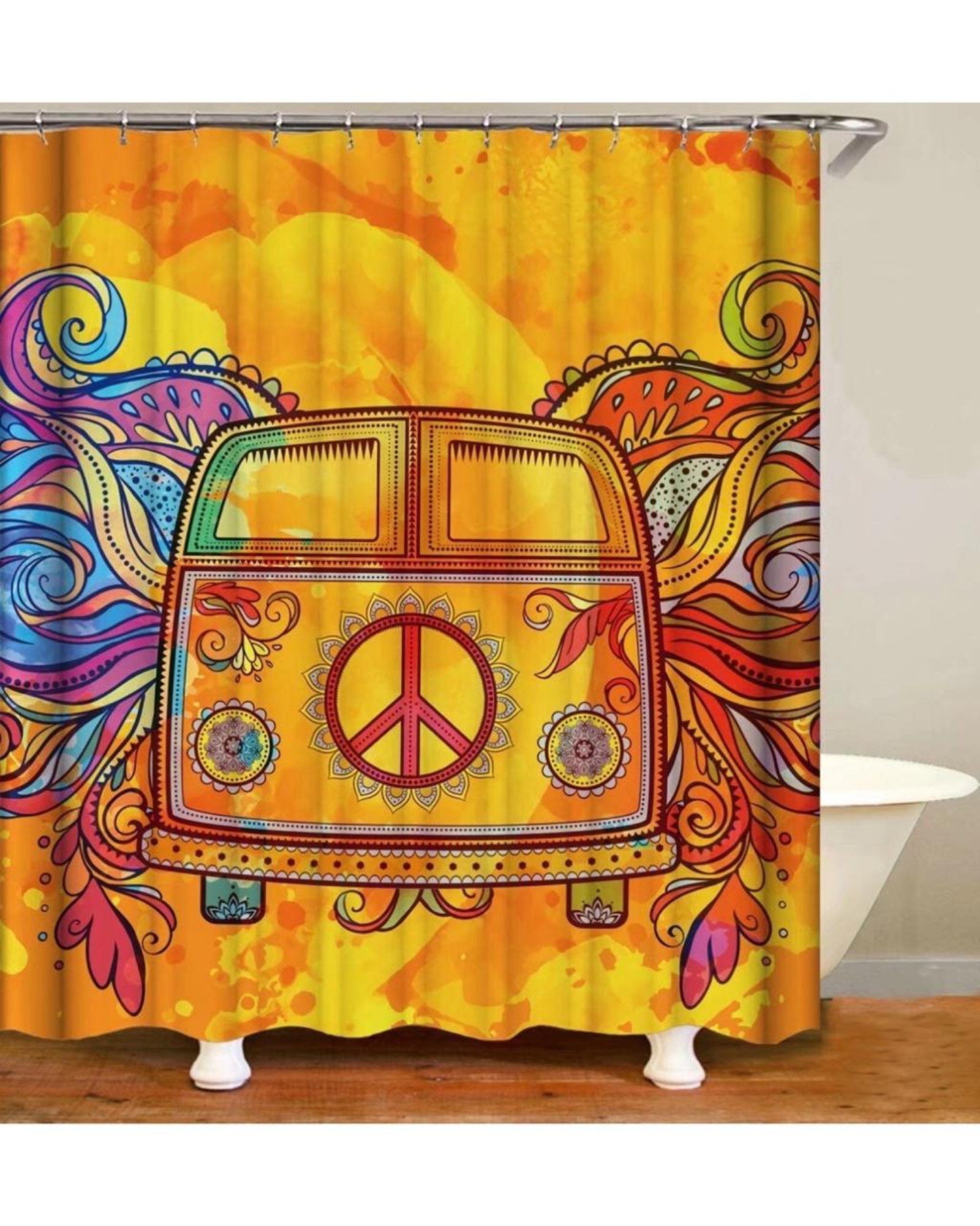 CORTINA DE BAÑO MAS FORRO DE DUCHA IMPERMEABLE - 2