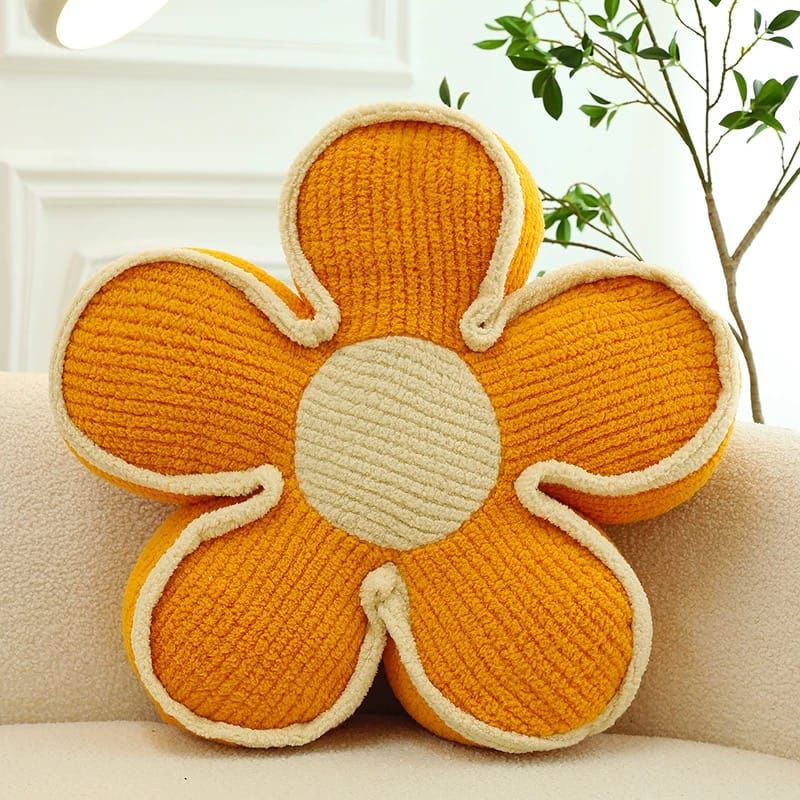SET DE 4 COJINES DISEÑO FLOR COLOR NARANJA - 1
