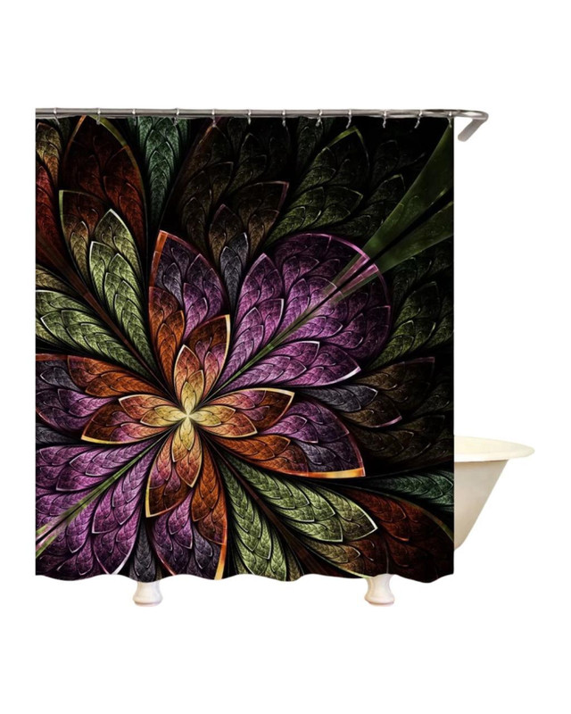 CORTINA DE BAÑO MAS FORRO DE DUCHA IMPERMEABLE - 1