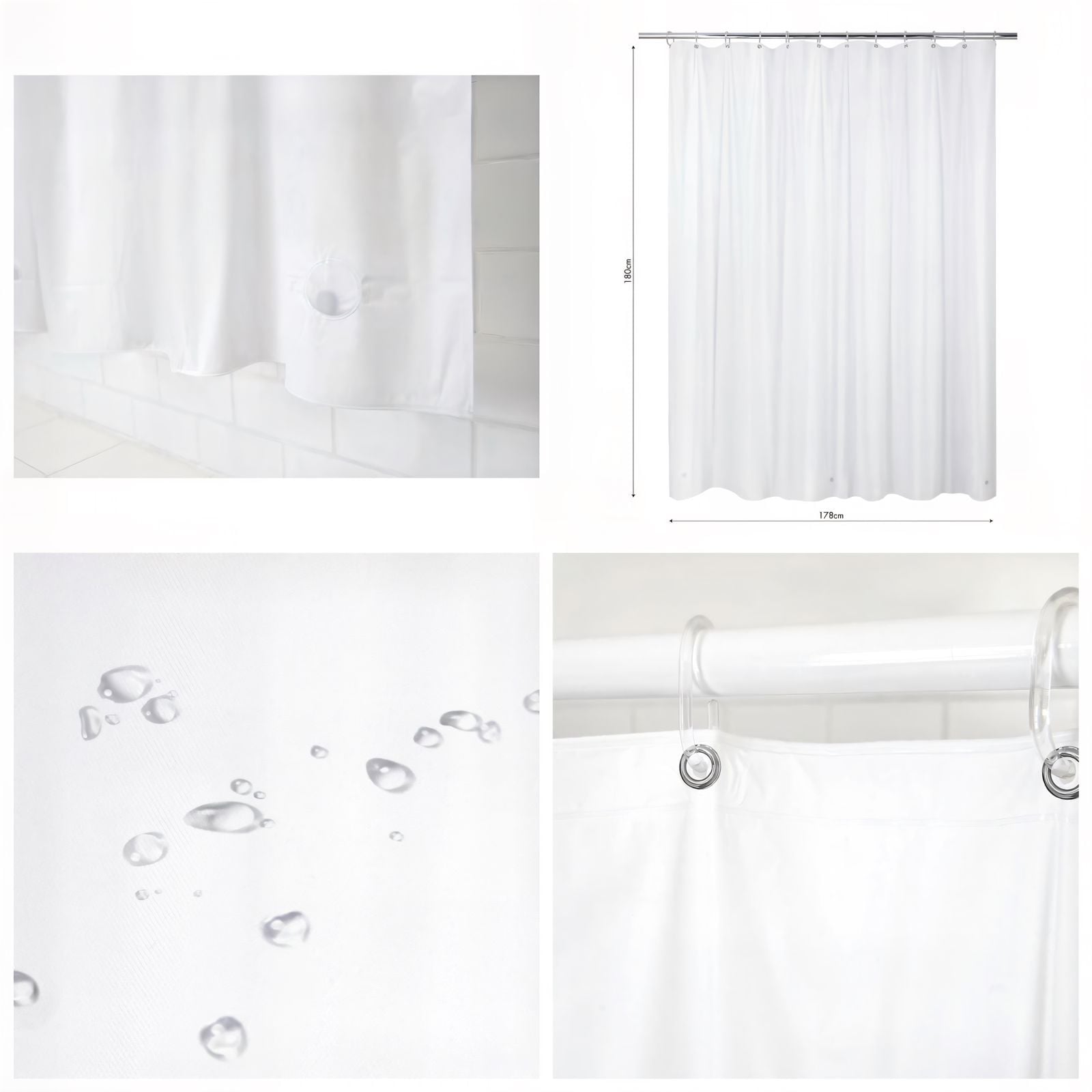 CORTINA DE BAÑO MAS FORRO DE DUCHA IMPERMEABLE - 3