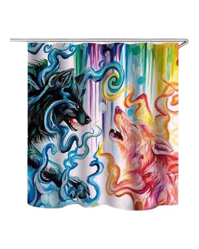 CORTINA DE BAÑO MAS FORRO DE DUCHA IMPERMEABLE - 1