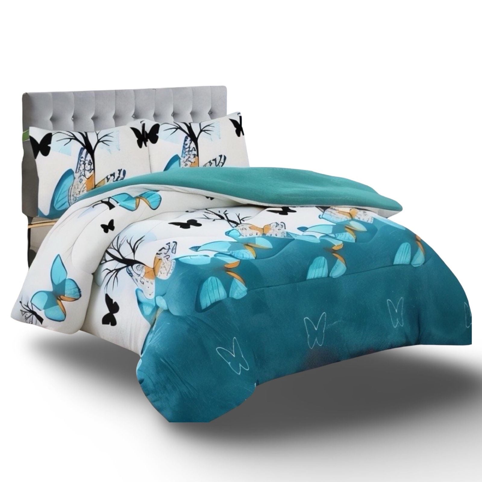 COBERTOR CHIPORRO MARIPOSA 2 PLAZAS +2 FUNDAS DE ALMOHADA - 2