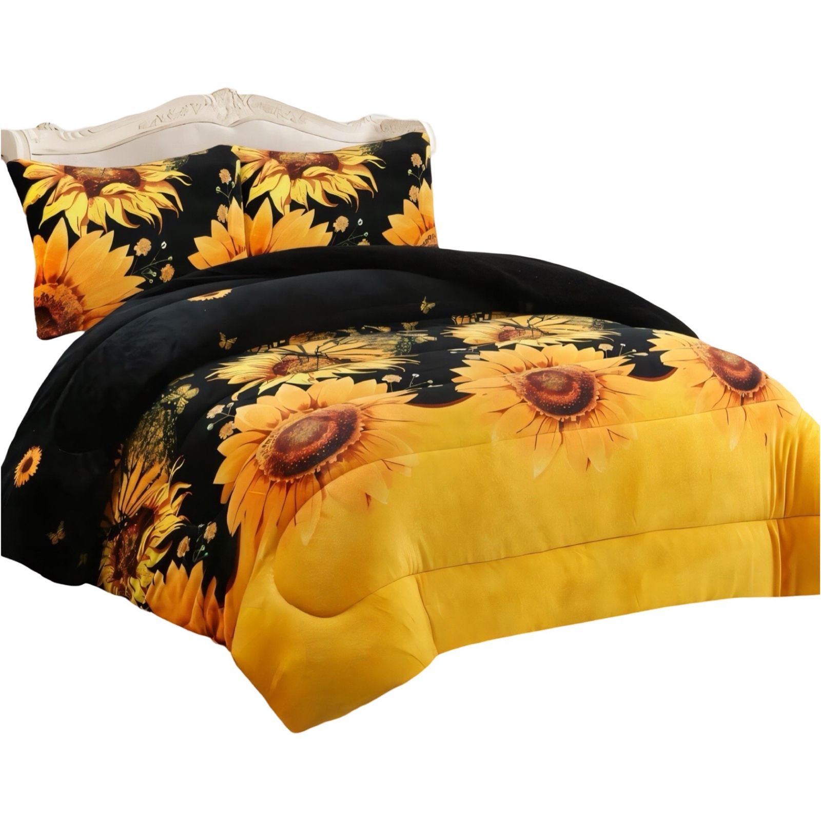 COBERTOR CHIPORRO GIRASOL 2 PLAZAS +2 FUNDAS DE ALMOHADA - 3