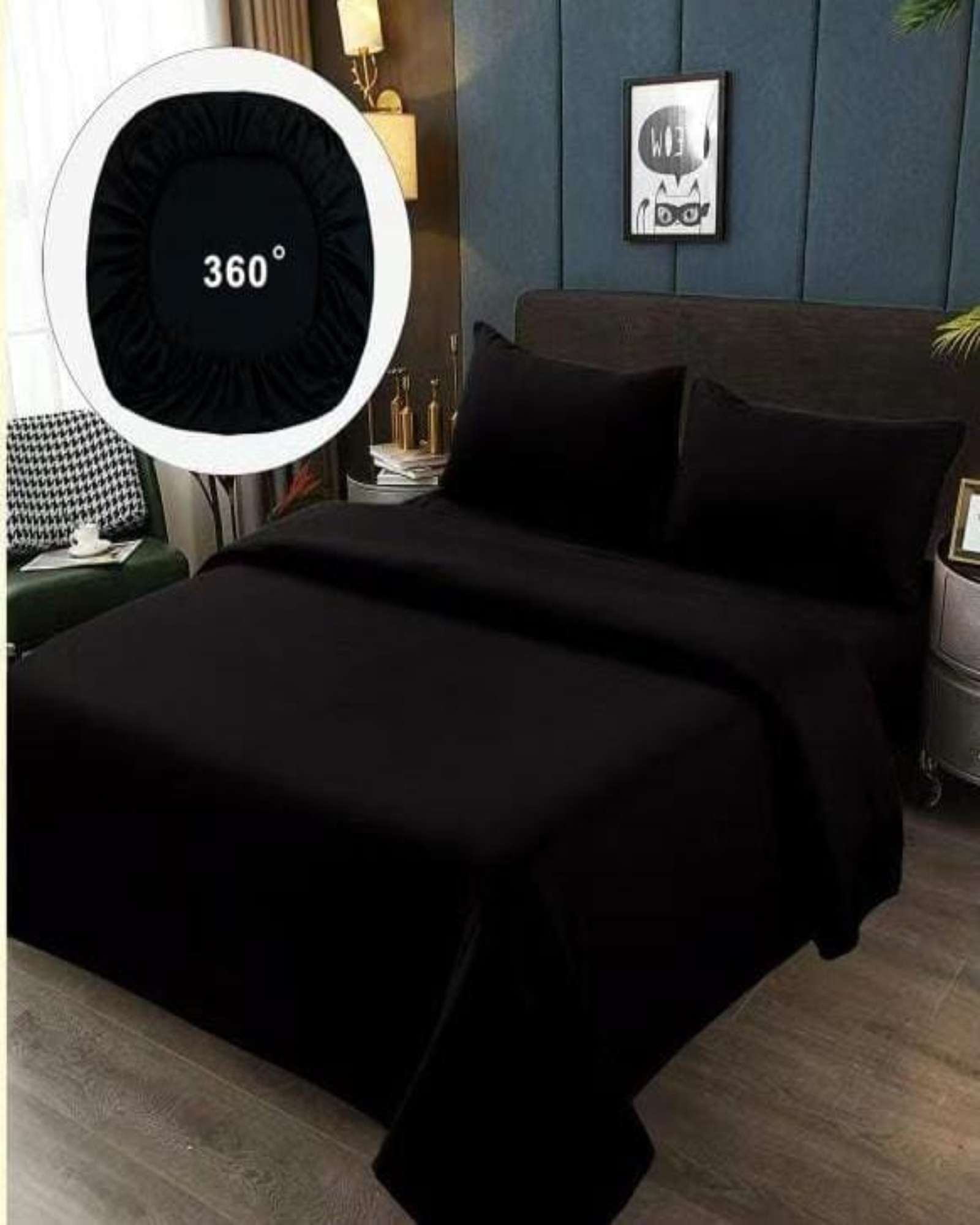 SABANAS 200 HILOS SUPER KING NEGRO - 1