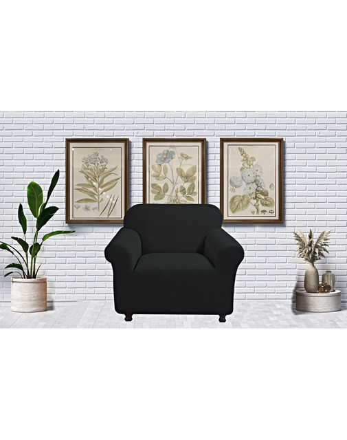 FUNDA PARA SOFA CUADRILLE DE 1 CUERPO NEGRO - 3