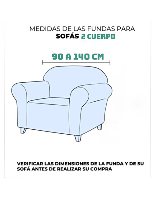 FUNDA PARA SOFA CUADRILLE DE 2 CUERPO GRIS - 4