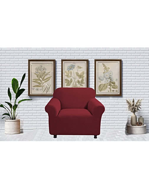 FUNDA PARA SOFA CUADRILLE DE 2 CUERPO BURDEO - 3