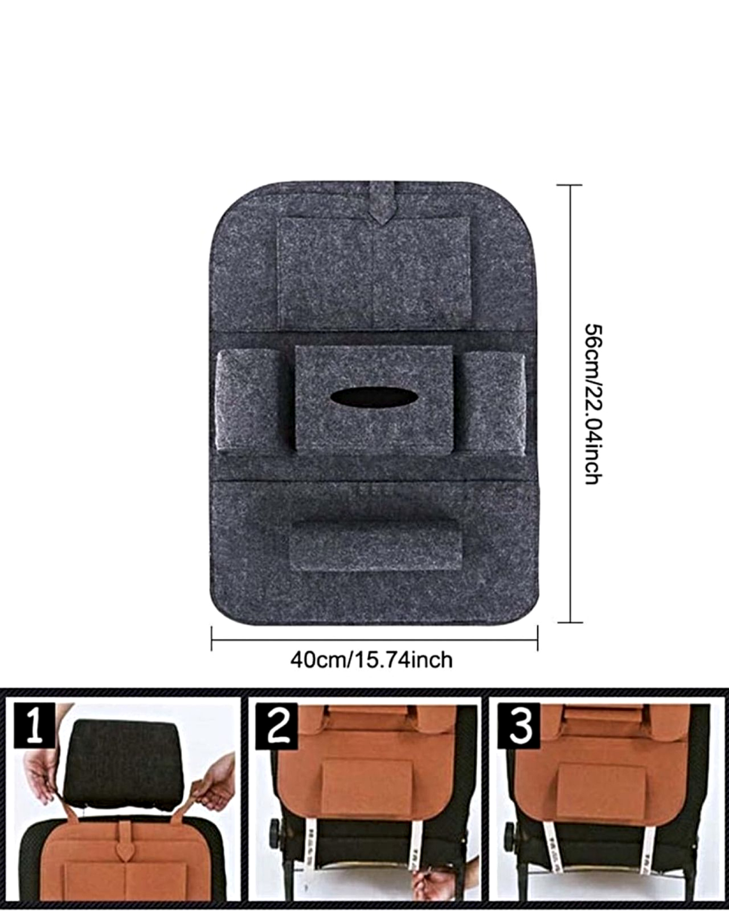 PACK 2 BOLSOS ORGANIZADORES PARA ASIENTOS DE AUTO - 3