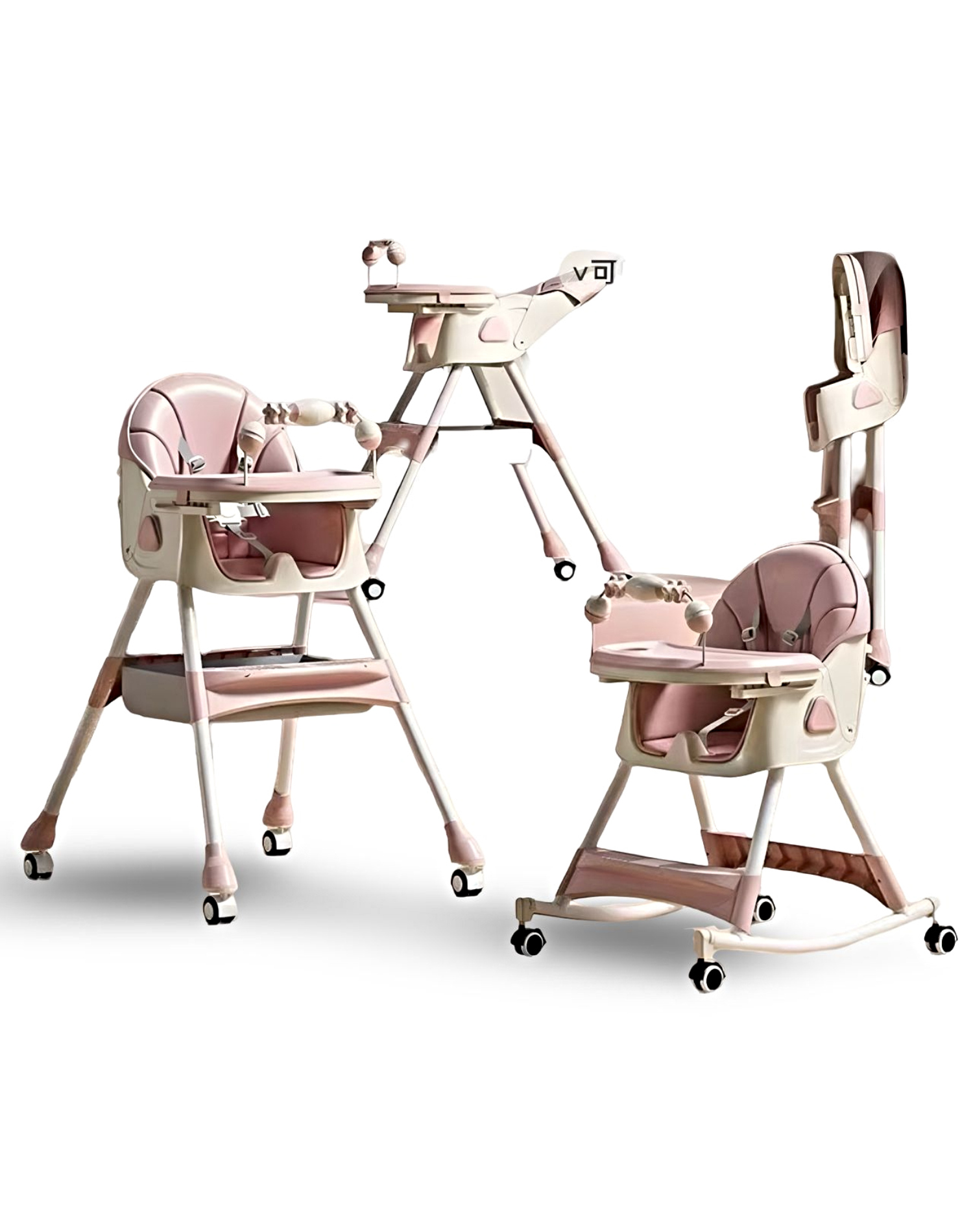 SILLA ALTA PARA ALIMENTACIÓN MULTIFUNCIONAL PARA BEBÉS ROSA - 1