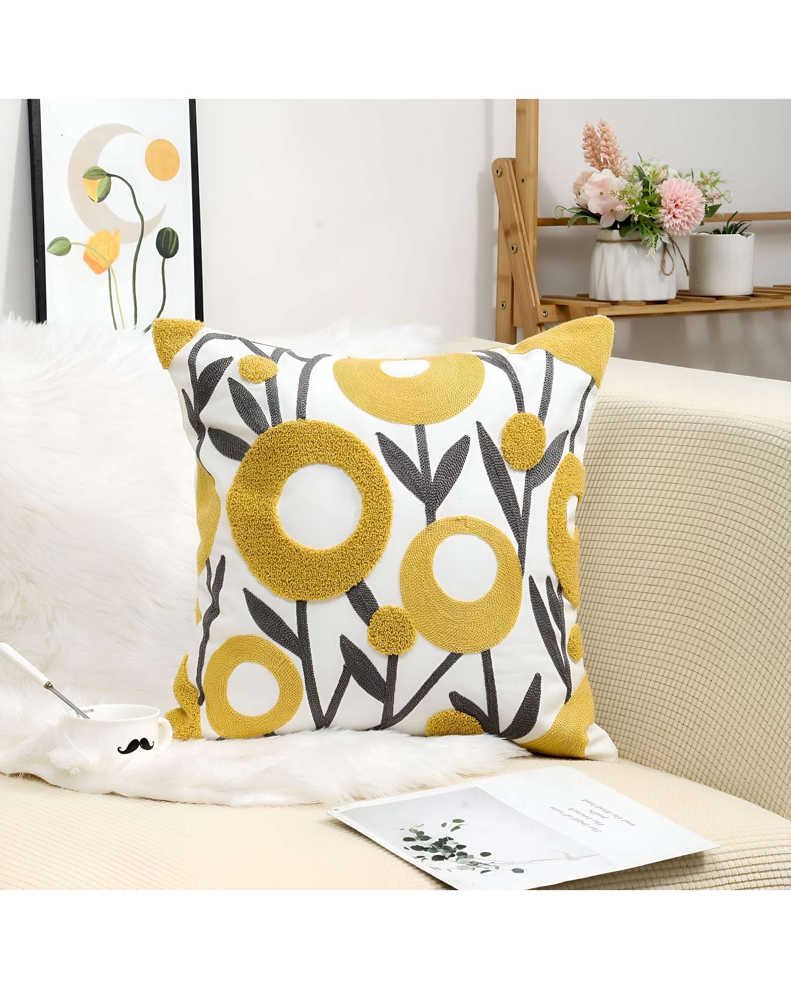 SET DE 4 FUNDAS BORDADAS 45X45 C2 - 3