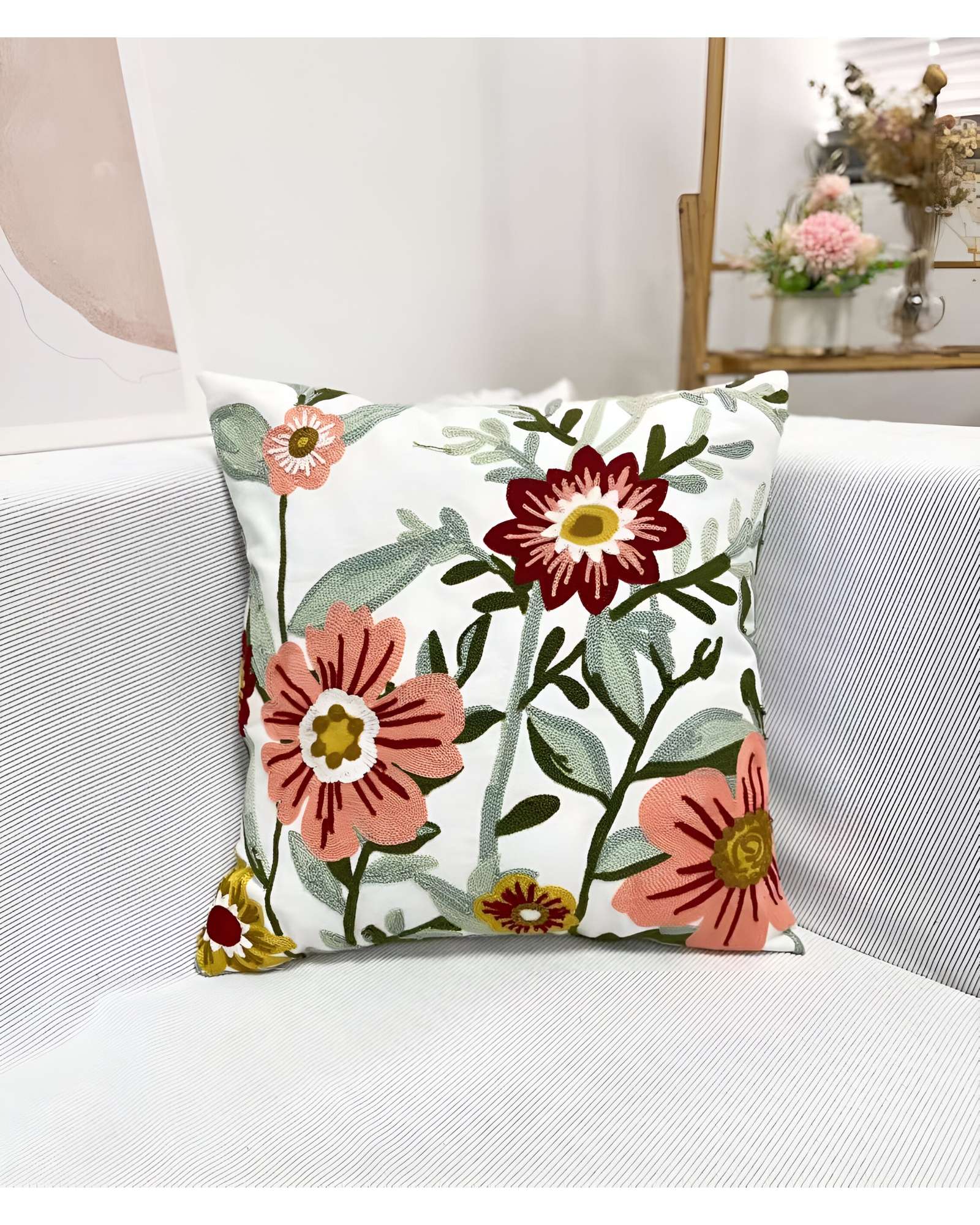 SET DE 6 FUNDAS BORDADAS 45X45 C11 - 3