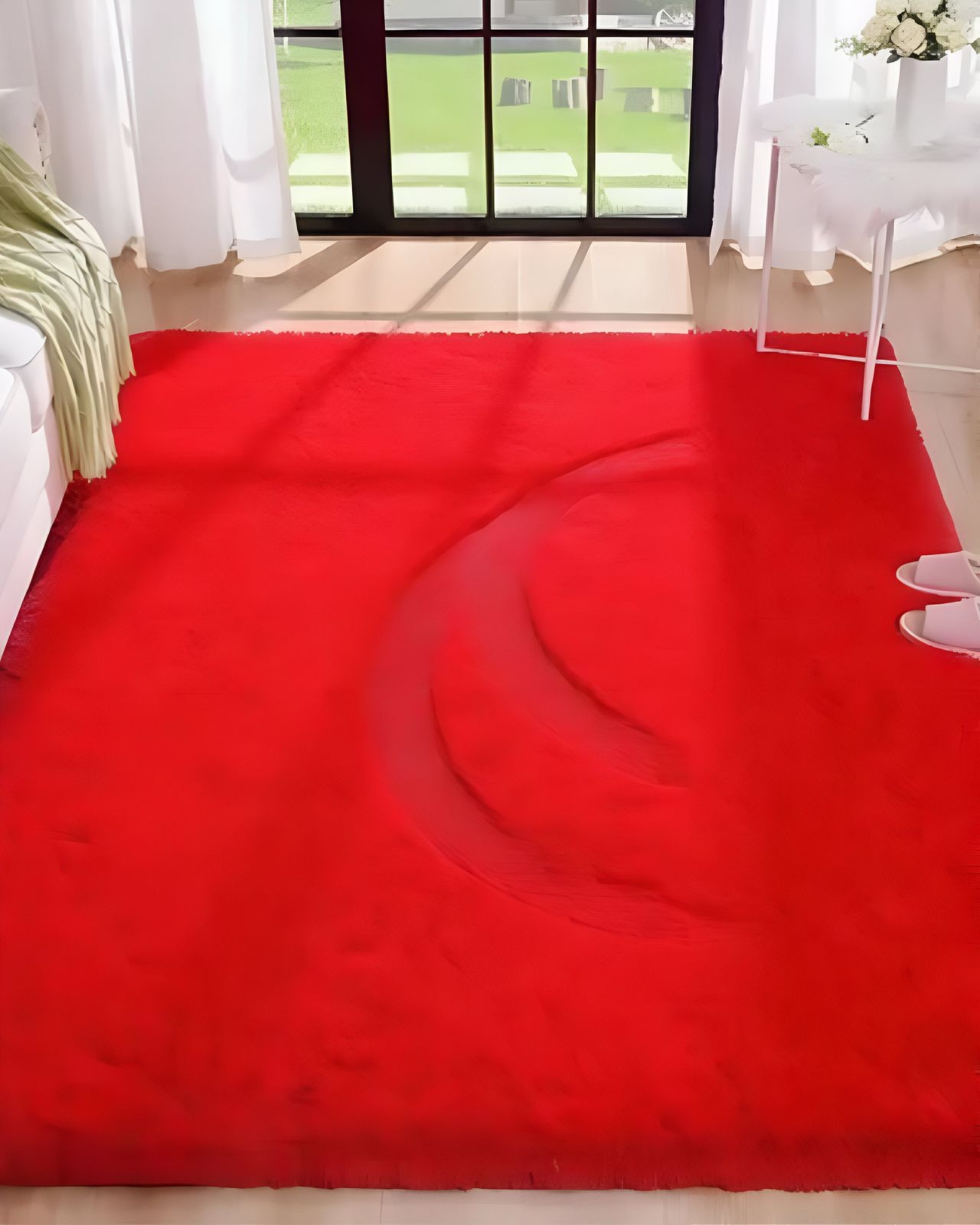 ALFOMBRA PELUDA SUAVE 200 X 300 CM PRIMERA CALIDAD ROJO - 2