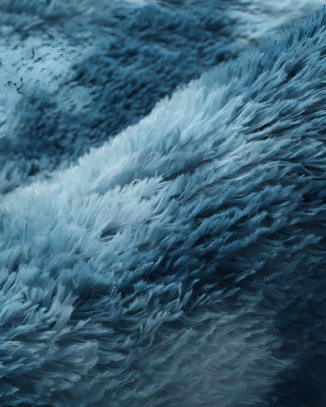 ALFOMBRA PELUDA SUAVE 180 X 200 CM PRIMERA CALIDAD AZUL JASPEADO - 1