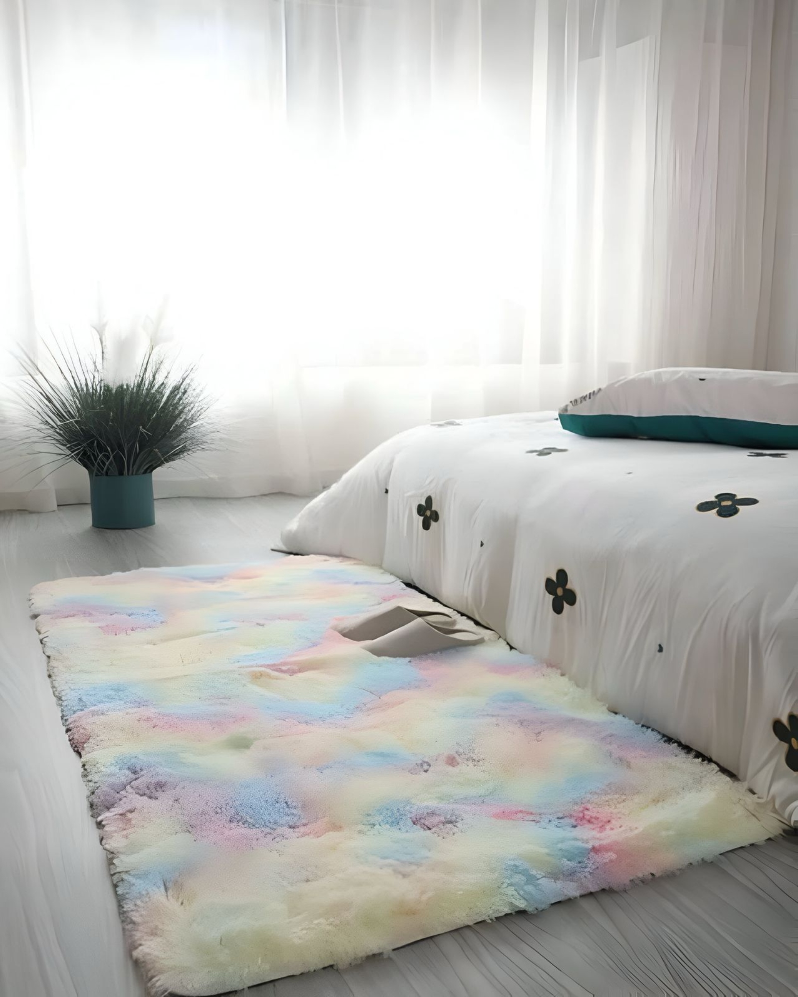 ALFOMBRA PELUDA SUAVE 240 X 200 CM PRIMERA CALIDAD COLOR UNICORNIO - 1