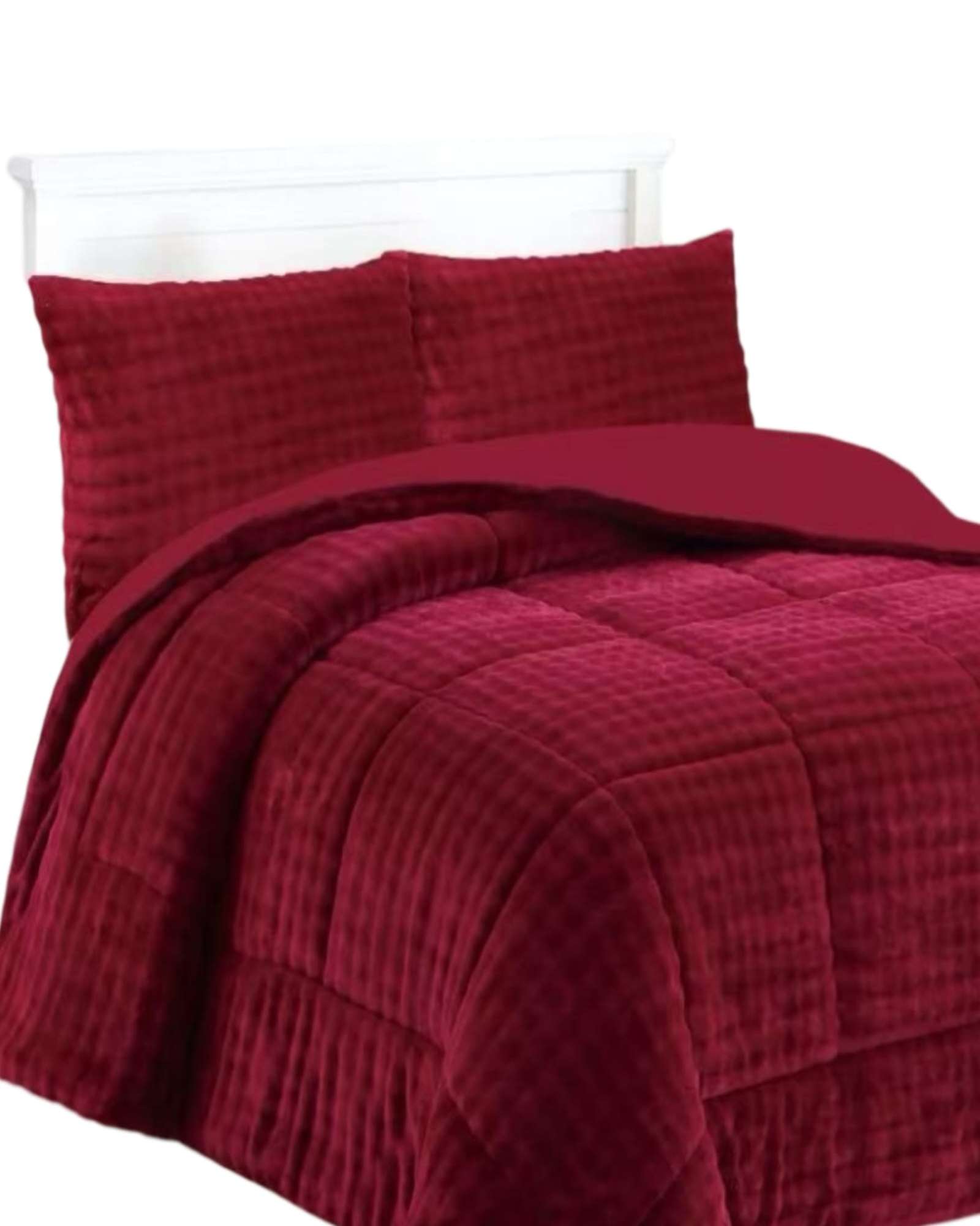 CUBRECAMA CON CHIPORRO CON RELIEVE 2P ROJO - 1