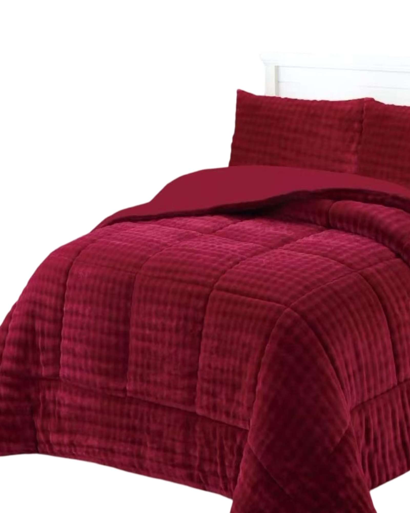 CUBRECAMA CON CHIPORRO CON RELIEVE 2P ROJO - 2