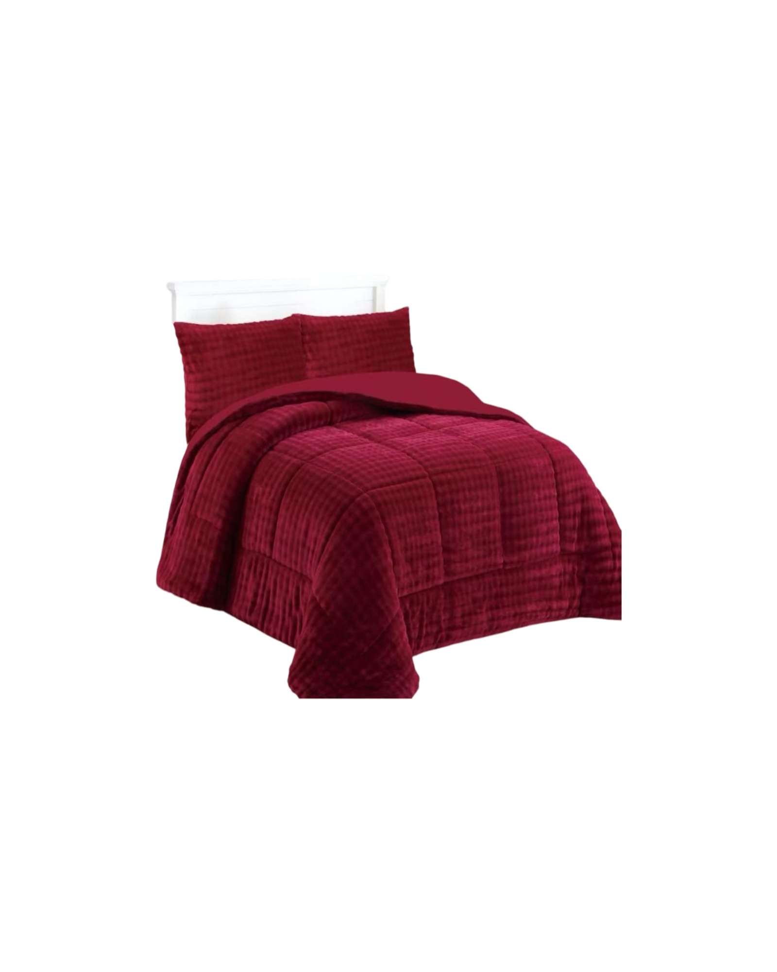 CUBRECAMA CON CHIPORRO CON RELIEVE 2P ROJO - 3