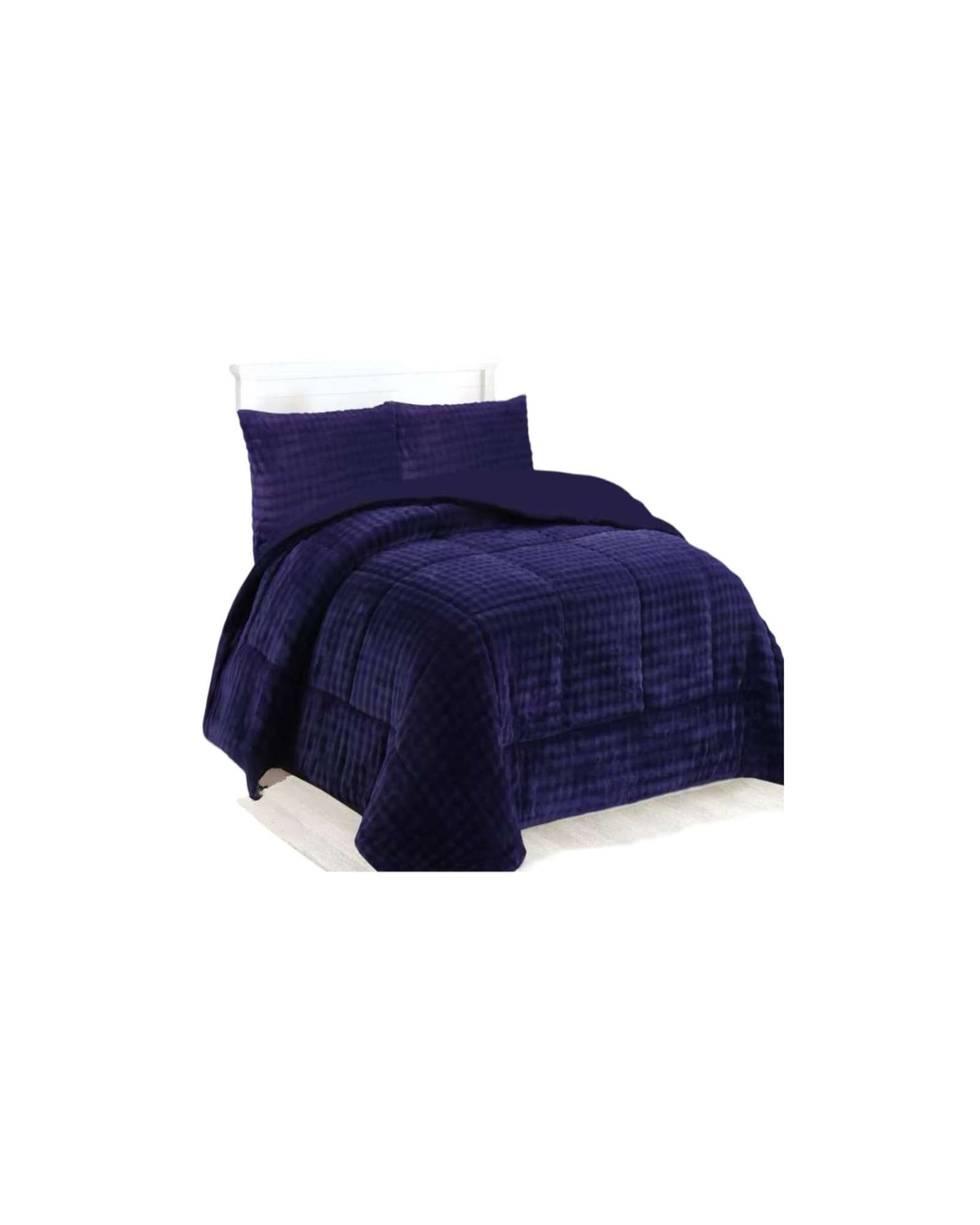 CUBRECAMA CON CHIPORRO CON RELIEVE 2P AZUL - 3