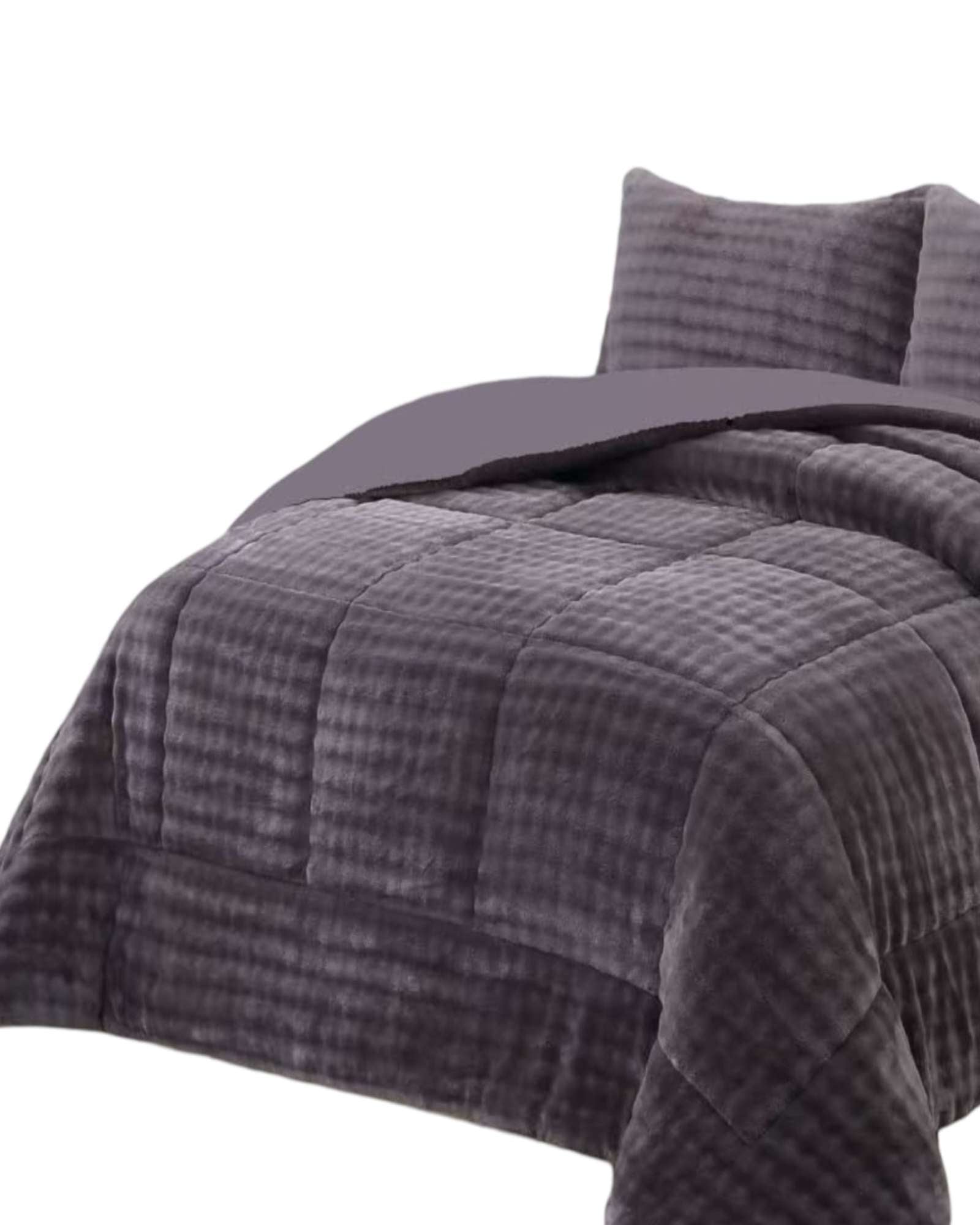 CUBRECAMA CON CHIPORRO CON RELIEVE 2P GRIS OSCURO - 2