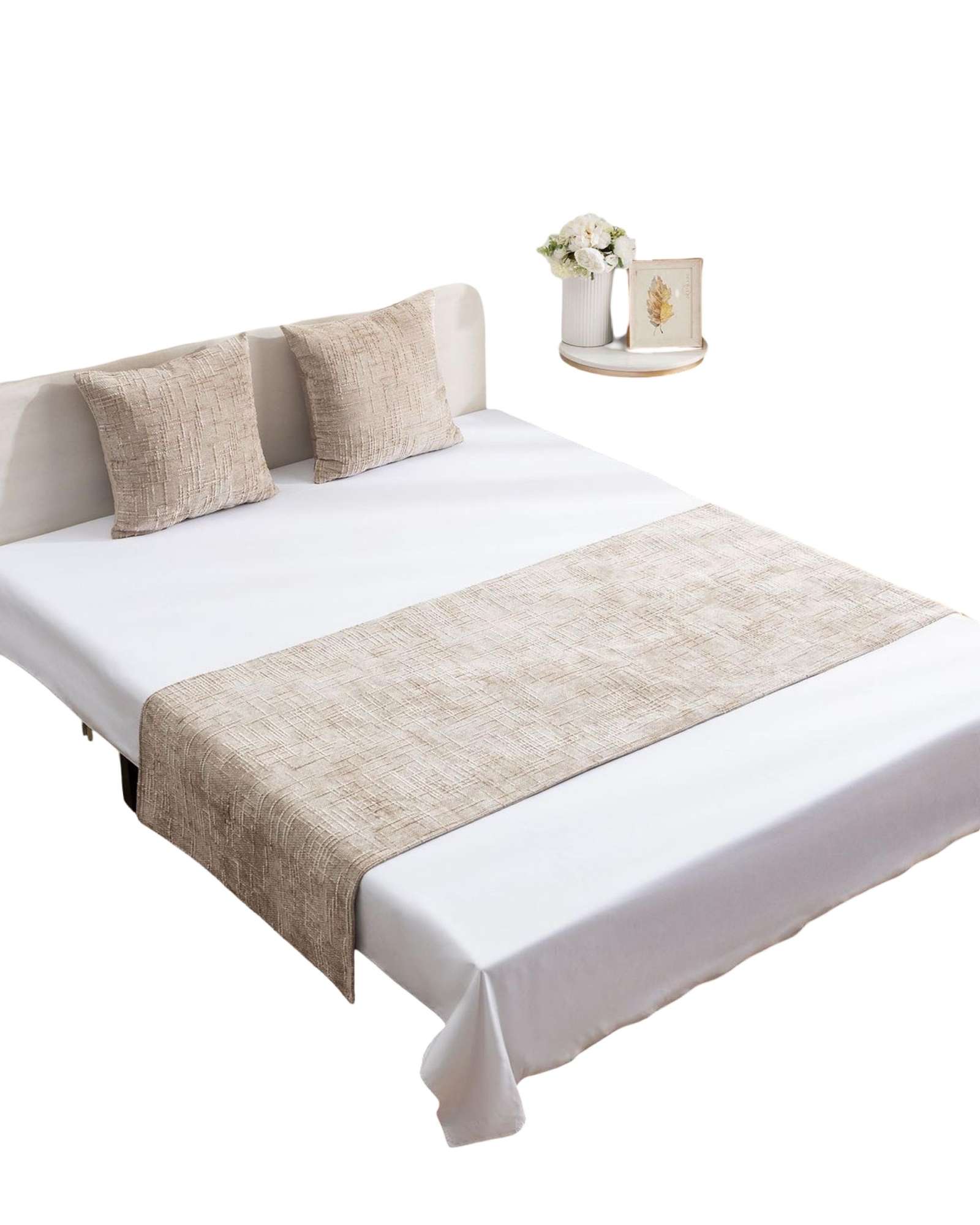 PIECERA MAS 2 FUNDAS MODELO CHENILLE BEIGE - 1