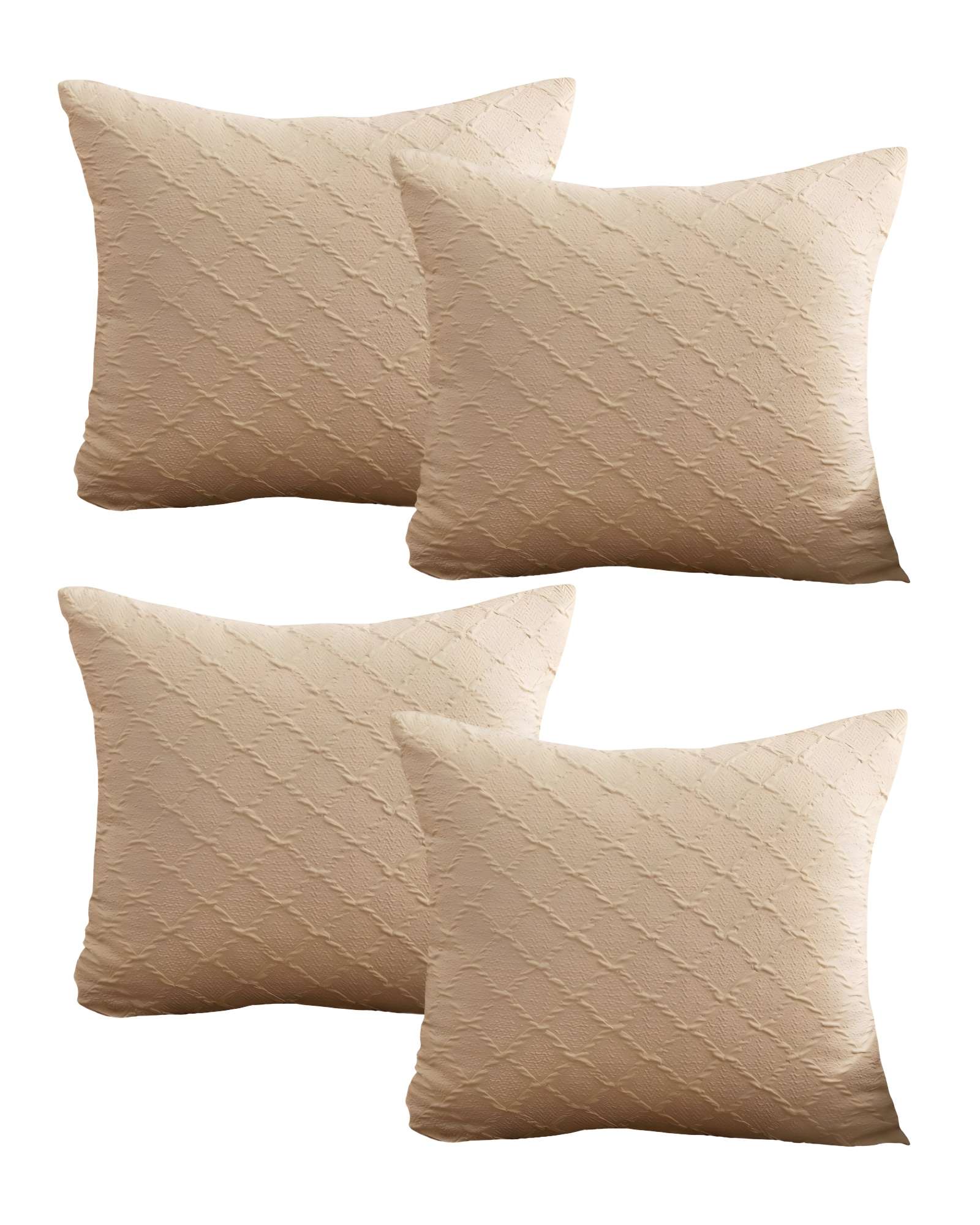 PACK DE 4 FUNDAS DE TERCIOPELO TRENZADO BEIGE - 2