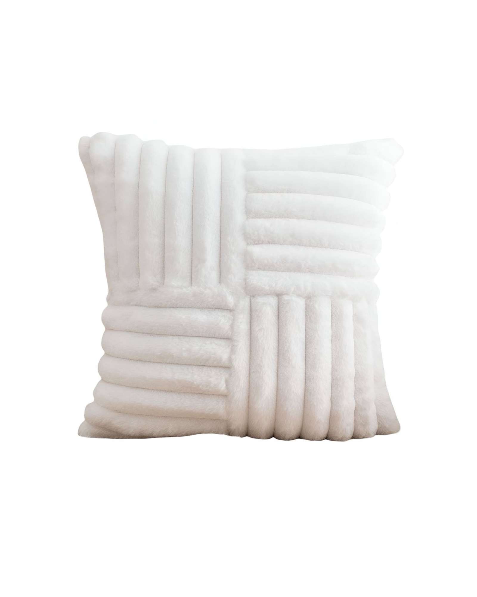 PACK DE 4 FUNDAS PELUDA EMPALMADA EN COLOR BLANCO - 1