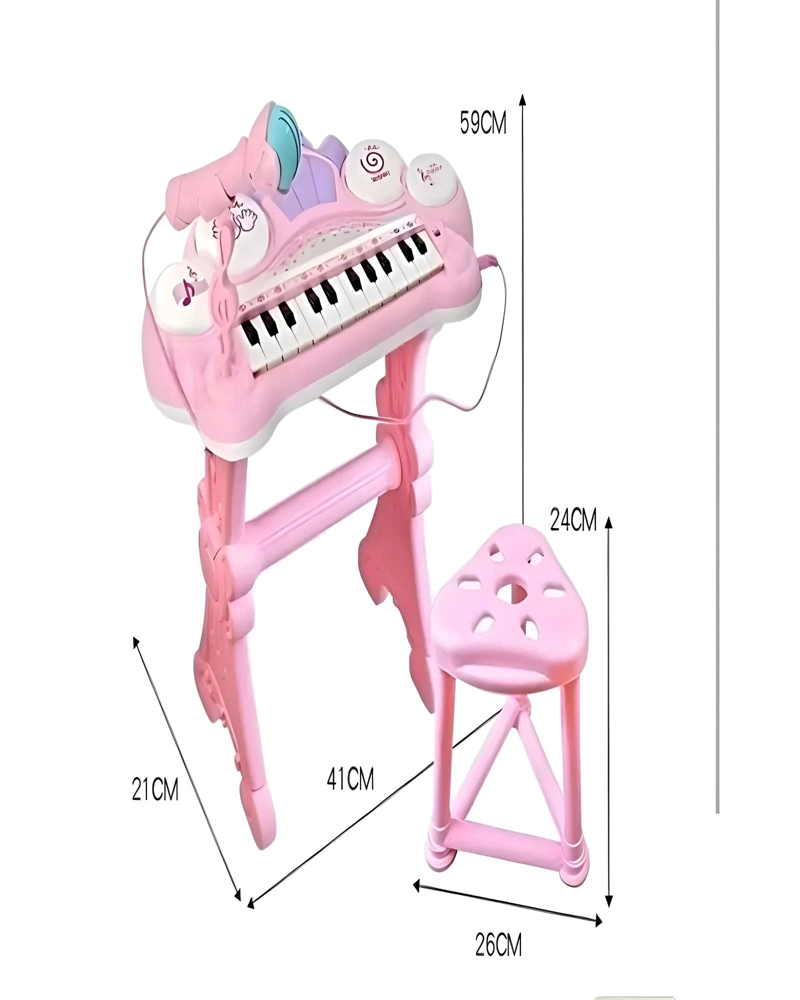 PIANO INFANTIL MUSICAL PARA NIÑOS ROSADO - 3