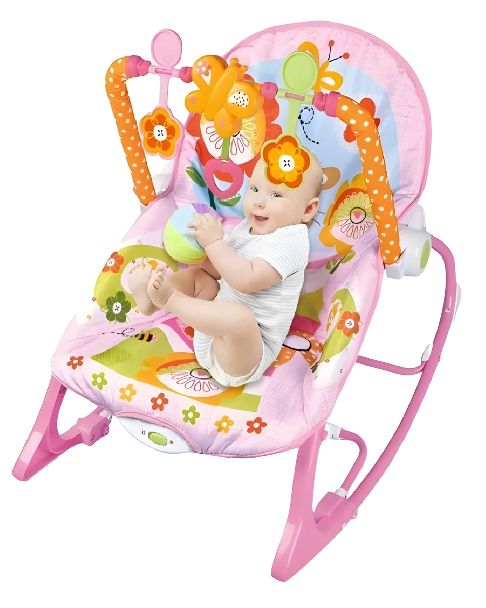 SILLA MECEDORA PARA BEBÉ CON VIBRACION  ROSADO - 2