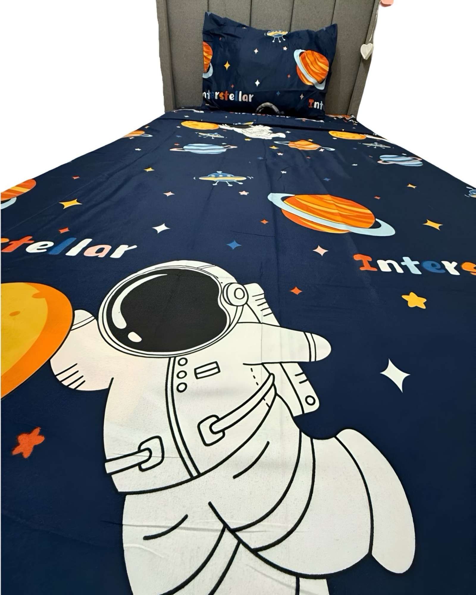 SET DE SÁBANAS NIÑA NIÑO INFANTIL 1 PLAZA ASTRONAUTA - 3