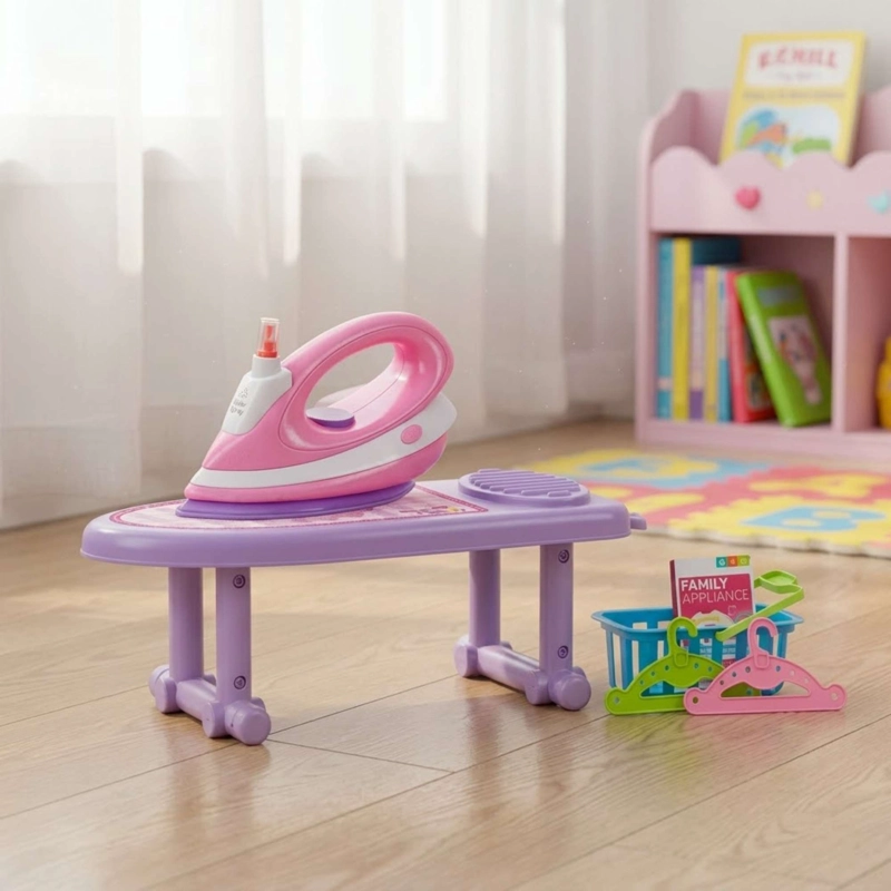 JUGUETE PLANCHA DE ROPA CON MESA PARA NIÑAS - 1