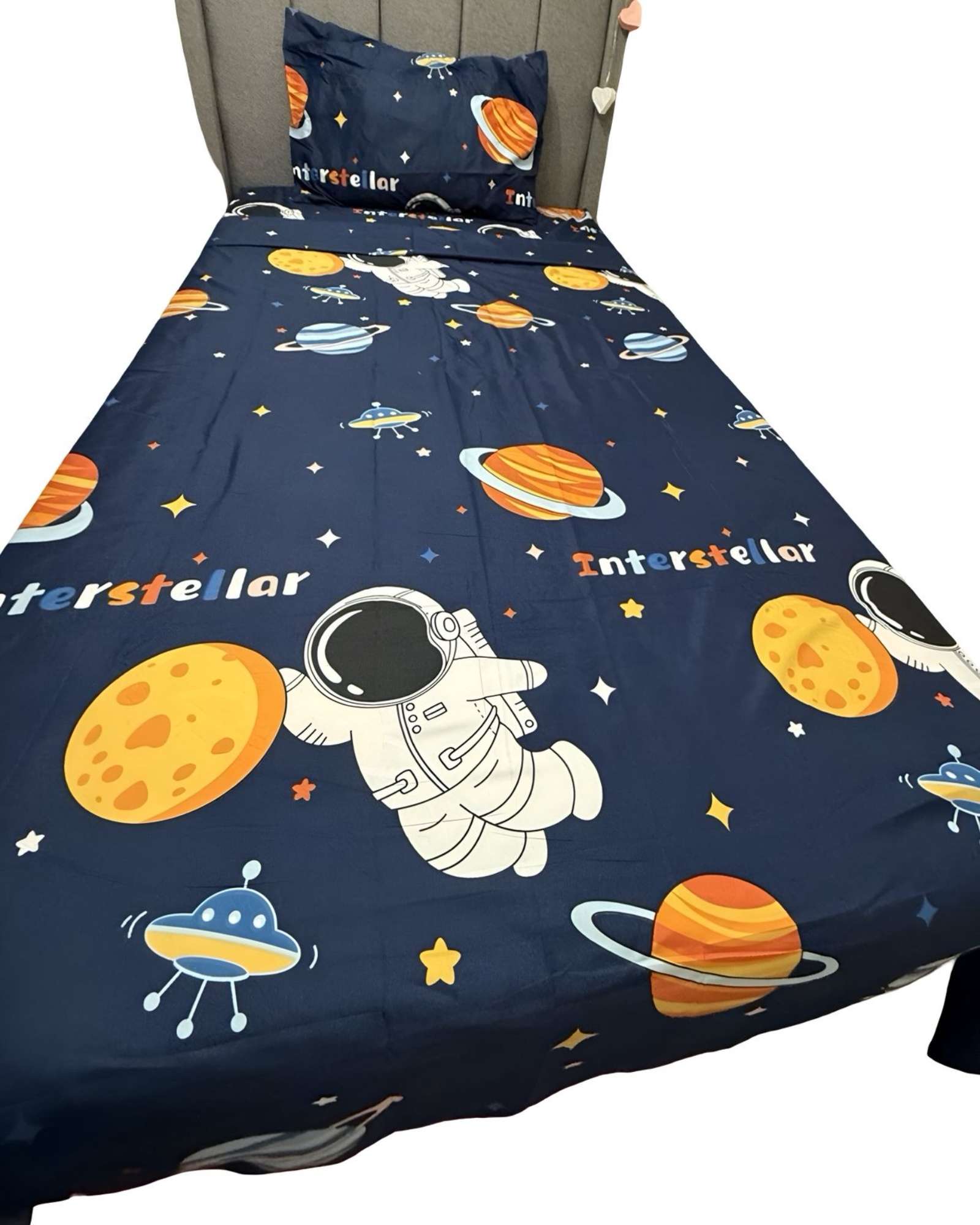 SET DE SÁBANAS NIÑA NIÑO INFANTIL 1 PLAZA ASTRONAUTA - 1