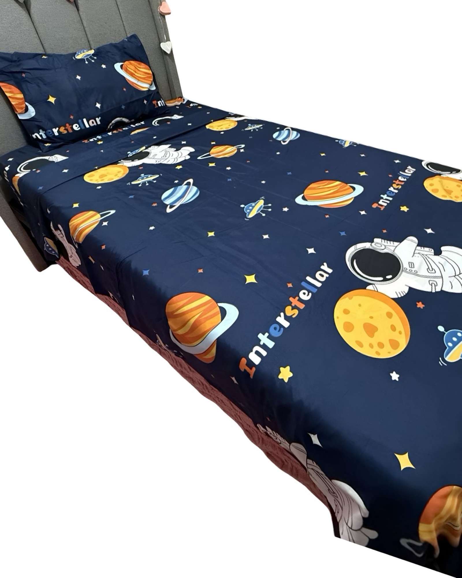 SET DE SÁBANAS NIÑA NIÑO INFANTIL 1 PLAZA ASTRONAUTA - 2