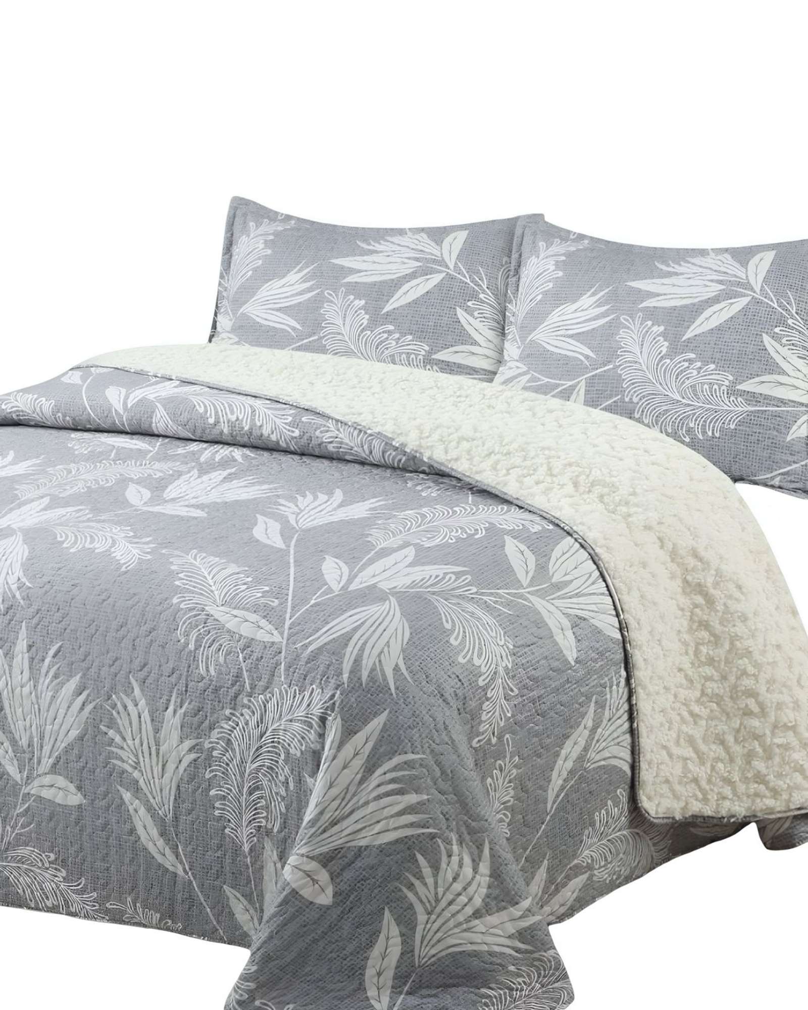 QUILT CON SHERPA 2 PLAZA GRIS J10 - 3