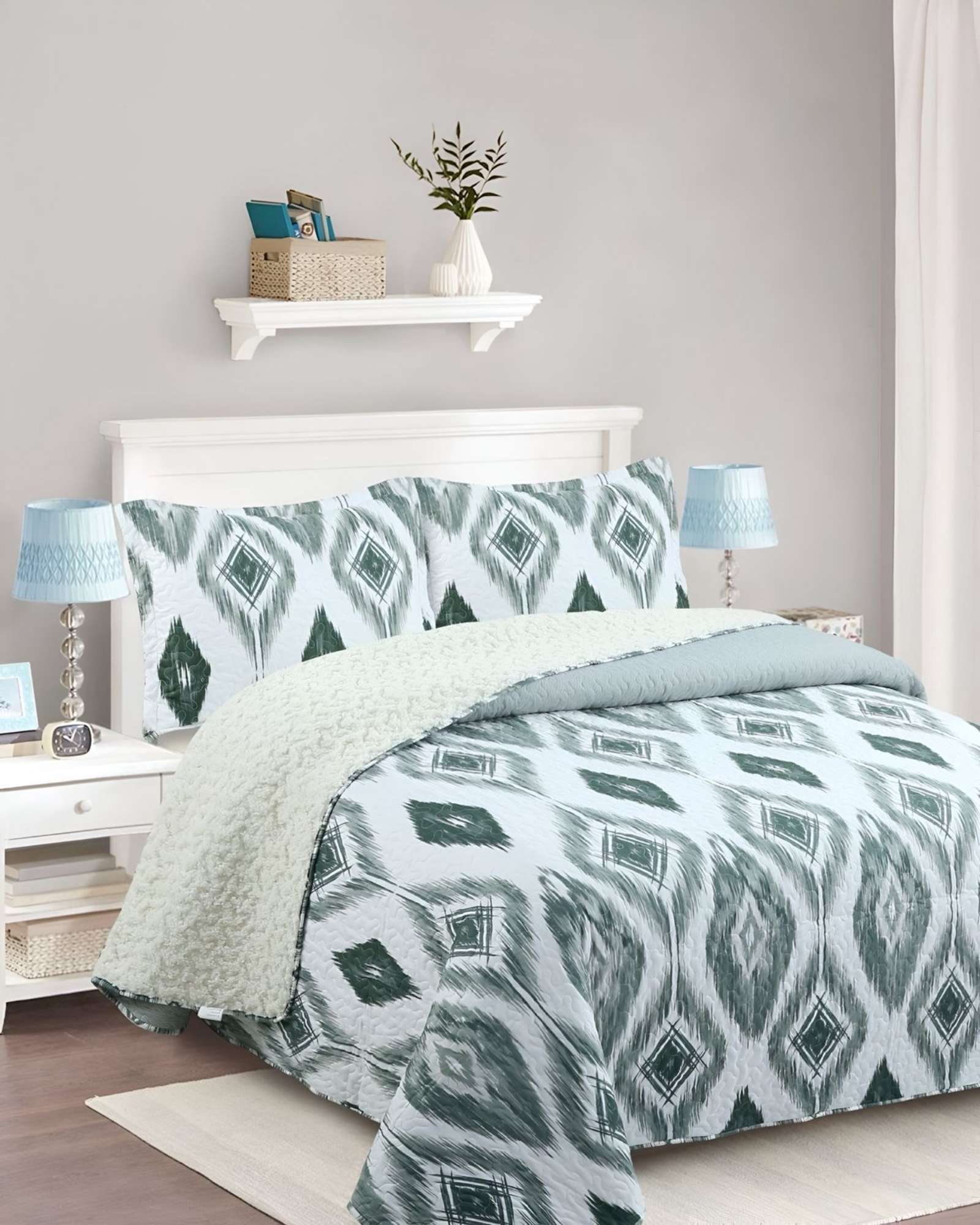 QUILT CON SHERPA KING BLANCO J20 - 4