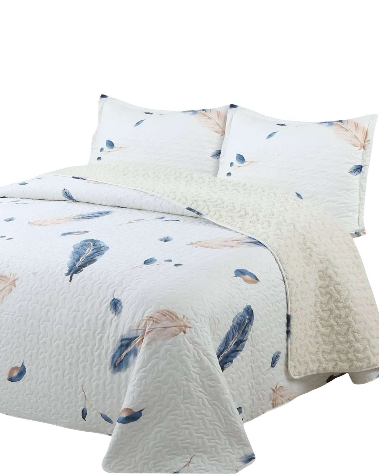 QUILT CON SHERPA PLAZA Y MEDIA BLANCO J1 - 3