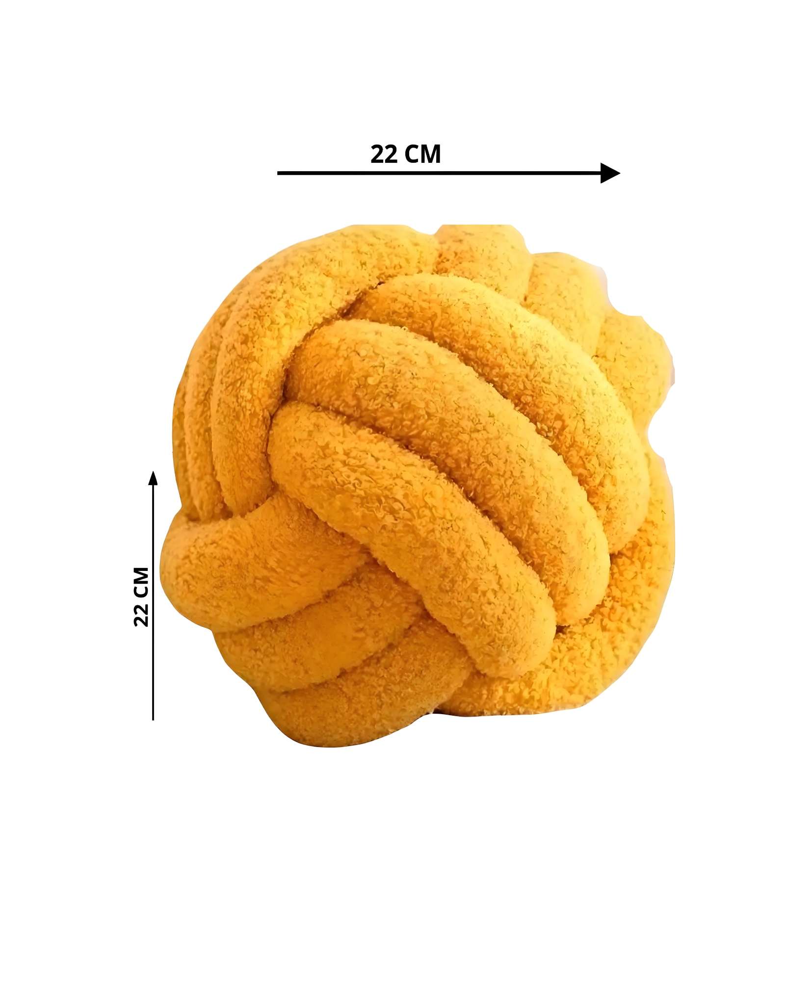 COJIN DISEÑO NUDO MOSTAZA 22 CM - 2