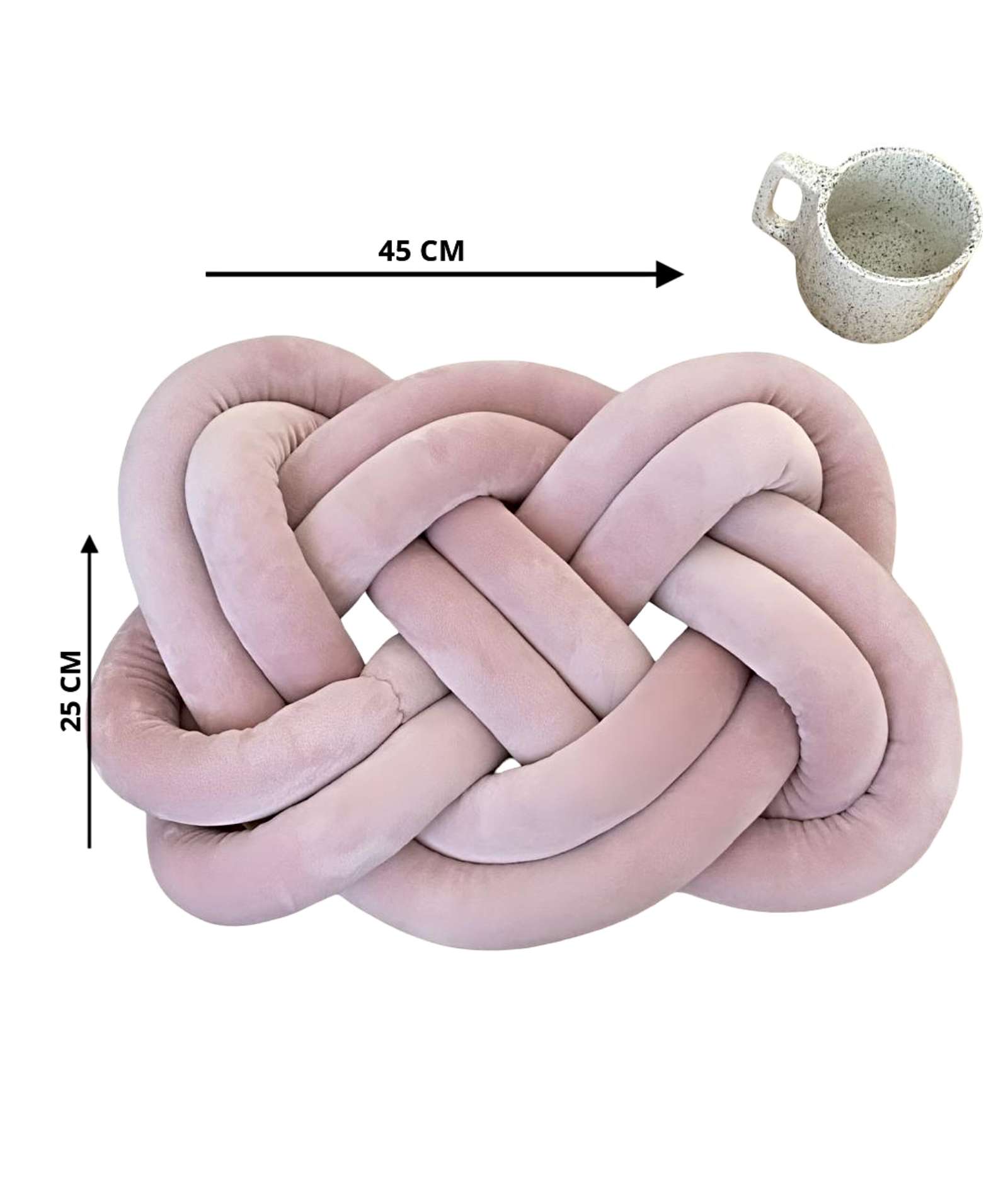 COJIN DISEÑO NUDO GRANDE ROSA 45 CM - 2